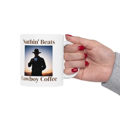 Nuthin' Beats Cowboy Coffee Ceramic Mug, 11oz - Image 13