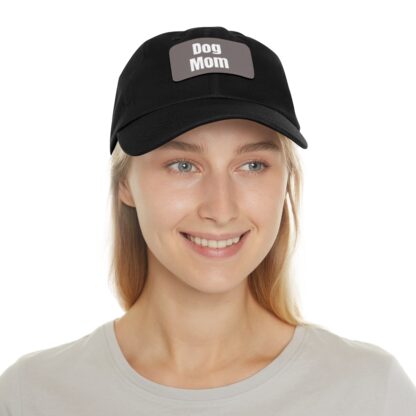 Dog Mom Baseball Hat with Leather Patch (Rectangle) - Image 18