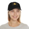 Star Baseball Hat with Leather Patch (Rectangle)