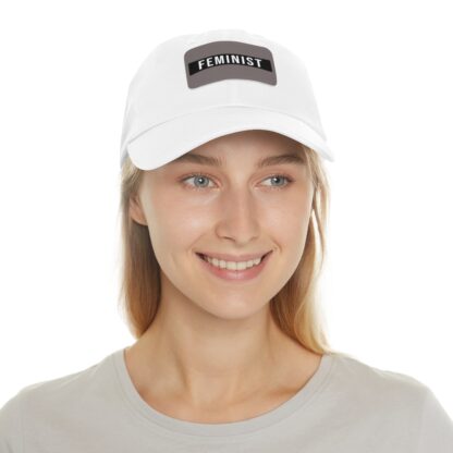 Feminist Baseball Hat with Leather Patch (Rectangle) - Image 11