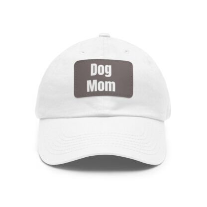 Dog Mom Baseball Hat with Leather Patch (Rectangle) - Image 8