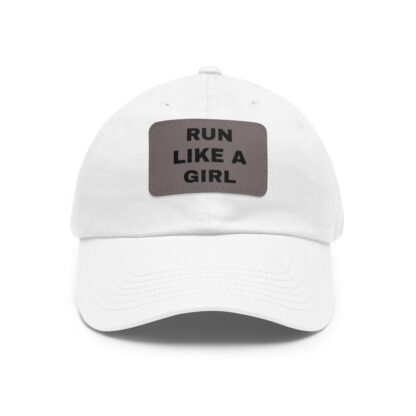 Run Like A Girl Baseball Hat with Leather Patch (Rectangle) - Image 8