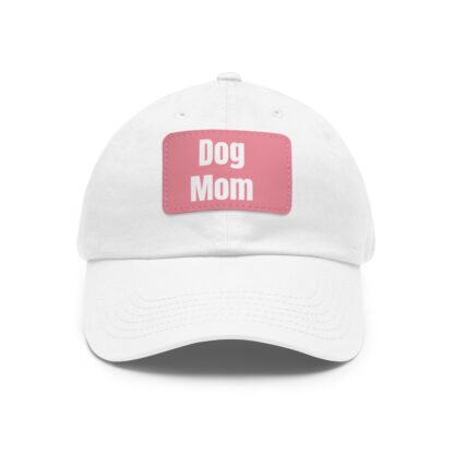 Dog Mom Baseball Hat with Leather Patch (Rectangle) - Image 2