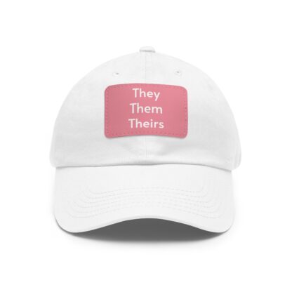 They/Them/Theirs Pronouns Baseball Hat with Leather Patch (Rectangle) - Image 15