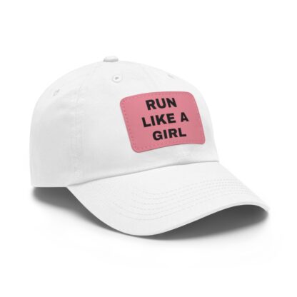 Run Like A Girl Baseball Hat with Leather Patch (Rectangle) - Image 3