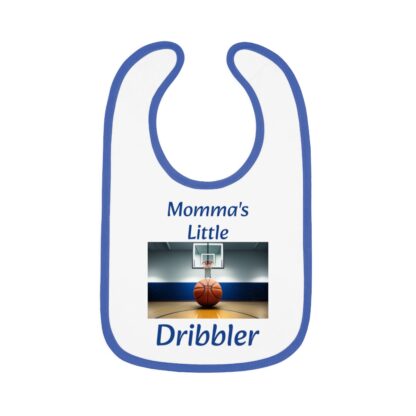 Momma's Little Dribbler Baby Contrast Trim Jersey Bib - Image 2