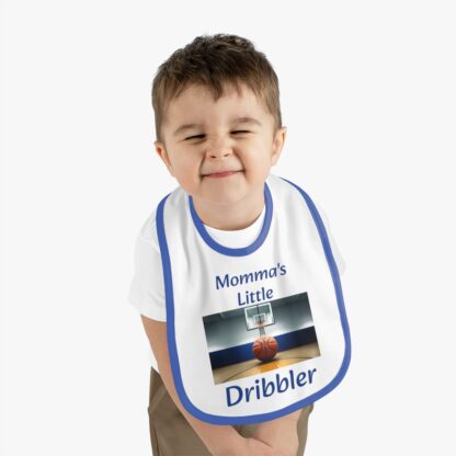 Momma's Little Dribbler Baby Contrast Trim Jersey Bib - Image 3