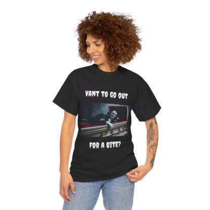 Dracula - VANT TO GO OUT FOR A BITE Unisex Heavy Cotton Tee - Image 12